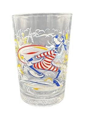 Vintage Walt Disney World 25th Anniversary McDonalds Goofy Glass Blizzard Beach